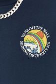 Бавовняний лонгслів Vans колір синій з принтом (3559492)