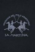 Бавовняний лонгслів La Martina колір чорний з аплікацією (3500182)