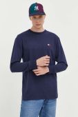 Бавовняний лонгслів Tommy Jeans колір синій з аплікацією (3557718)