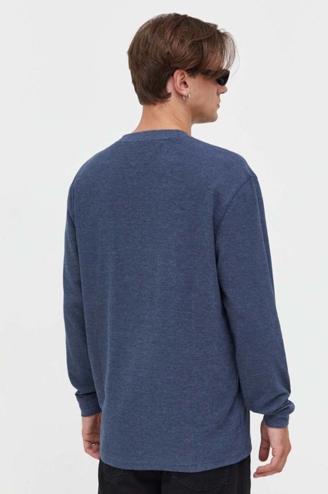 Лонгслів Tommy Jeans чоловічий колір синій меланж фото 3
