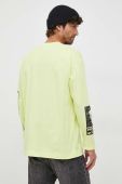 Бавовняний лонгслів Lacoste з принтом колір жовтий