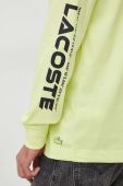 Бавовняний лонгслів Lacoste з принтом колір жовтий