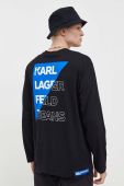 Бавовняний лонгслів Karl Lagerfeld Jeans колір чорний з принтом (3563998)