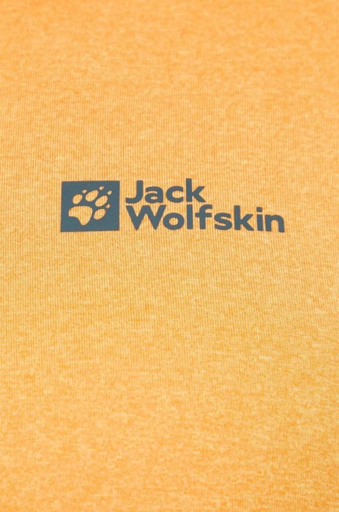 Спортивний лонгслів Jack Wolfskin Sky Thermal колір помаранчевий меланж фото 4