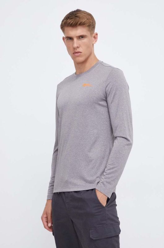 Спортивний лонгслів Jack Wolfskin Sky Thermal колір сірий меланж
