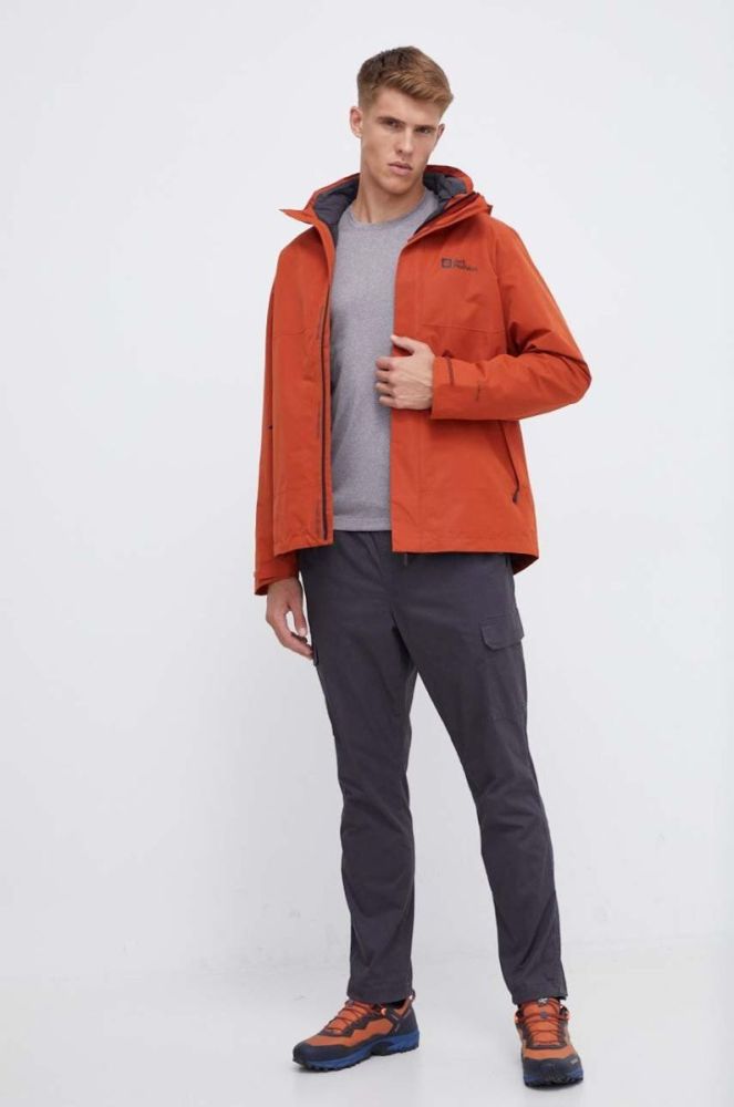 Спортивний лонгслів Jack Wolfskin Sky Thermal колір сірий меланж фото 2