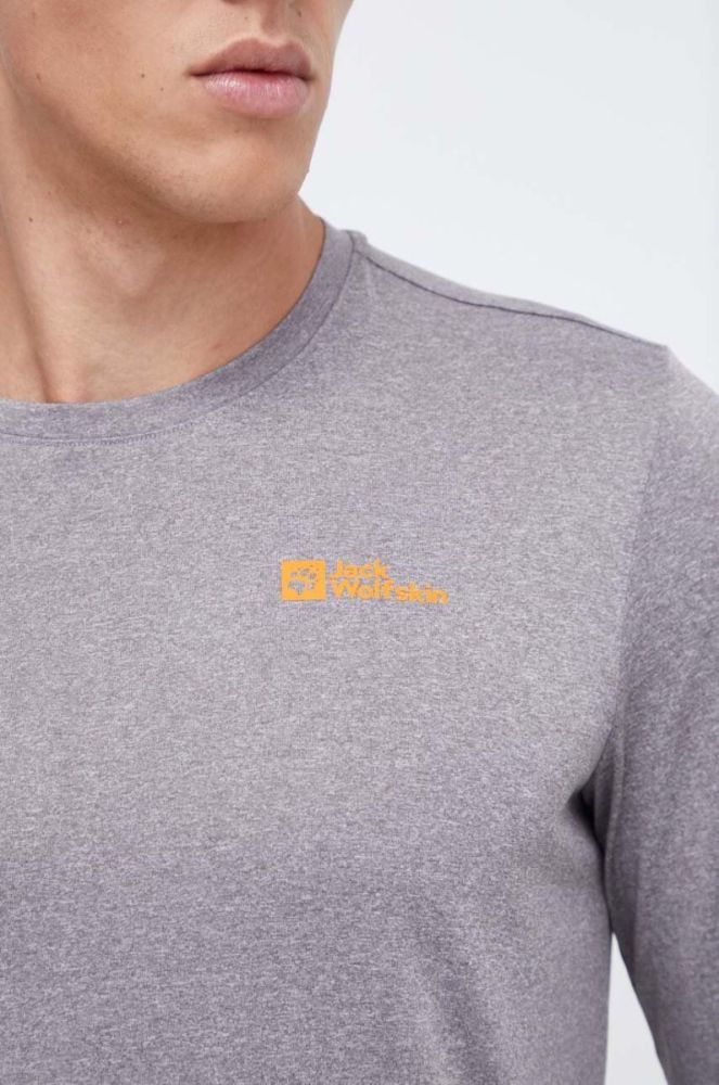 Спортивний лонгслів Jack Wolfskin Sky Thermal колір сірий меланж фото 5