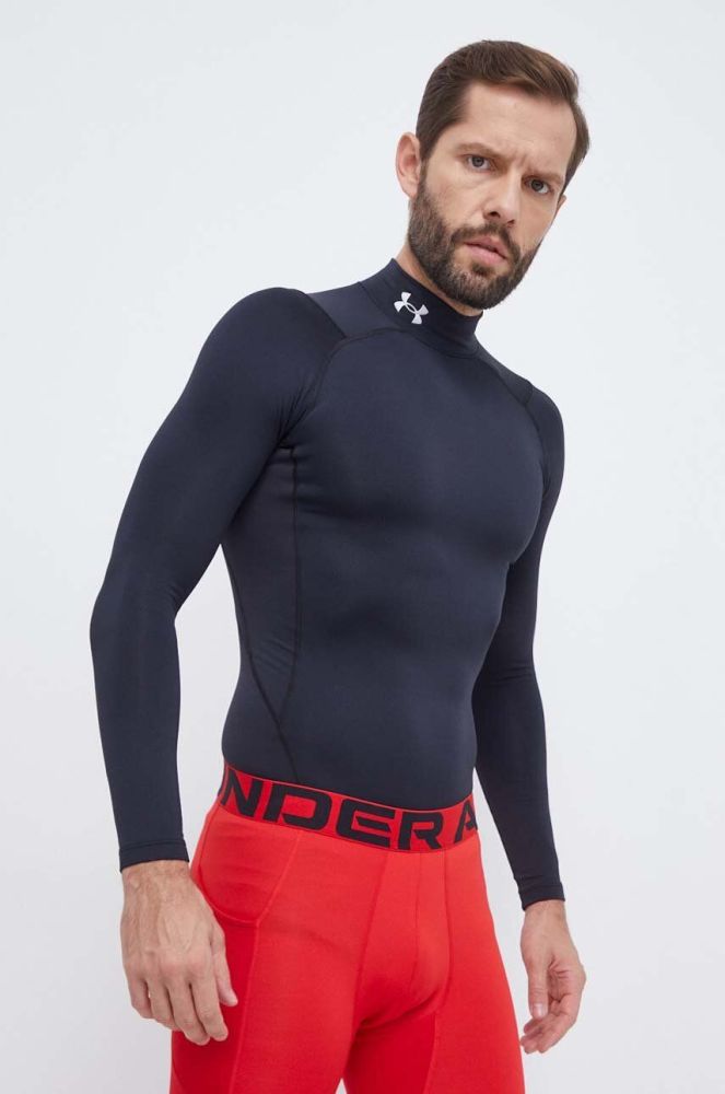 Лонгслів для тренувань Under Armour ColdGear Compression колір чорний однотонний