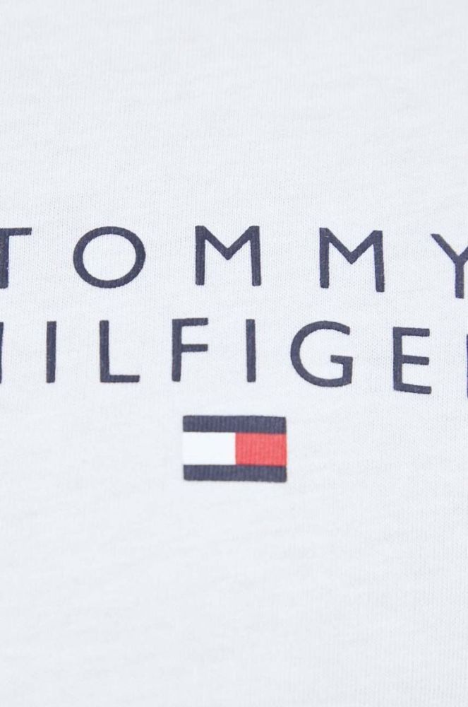 Бавовняний лонгслів лаунж Tommy Hilfiger колір білий однотонний фото 5