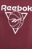 Бавовняний лонгслів Reebok Classic Basketball колір бордовий з принтом
