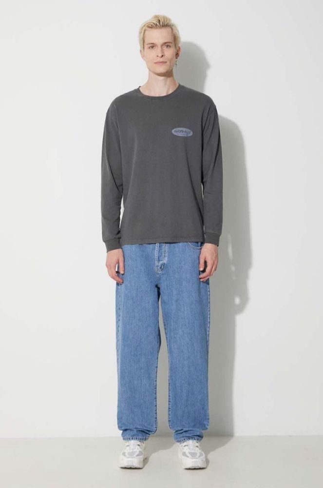 Бавовняний лонгслів Gramicci Original Freedom Oval Longsleeve Tee колір сірий з принтом G3FU.T072 фото 2