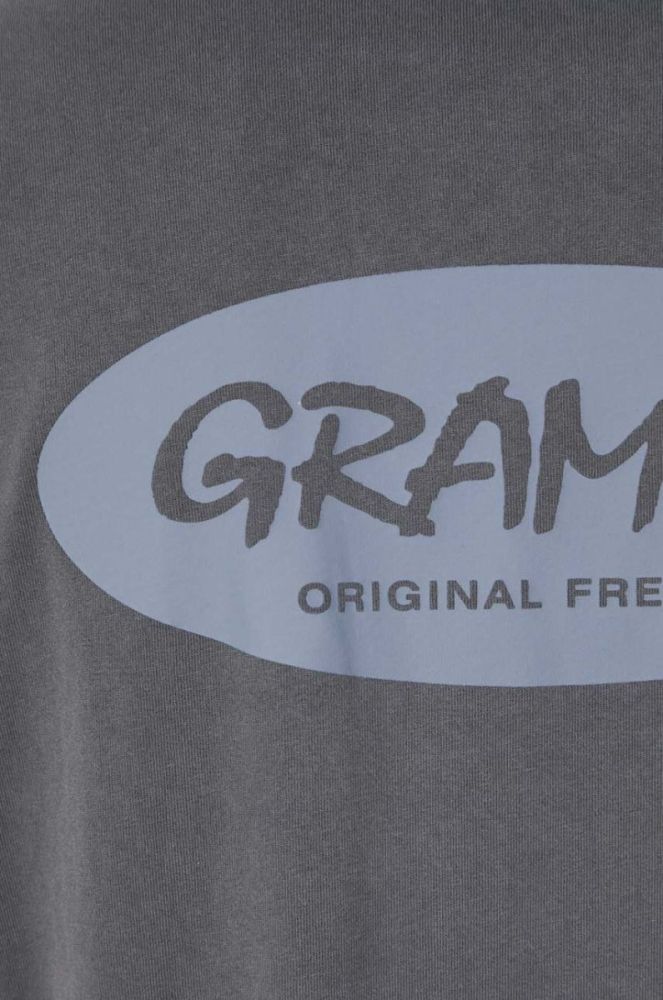 Бавовняний лонгслів Gramicci Original Freedom Oval Longsleeve Tee колір сірий з принтом G3FU.T072 фото 6