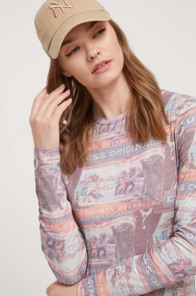 Лонгслів Guess Originals колір рожевий візерунок (3541269) фото 4