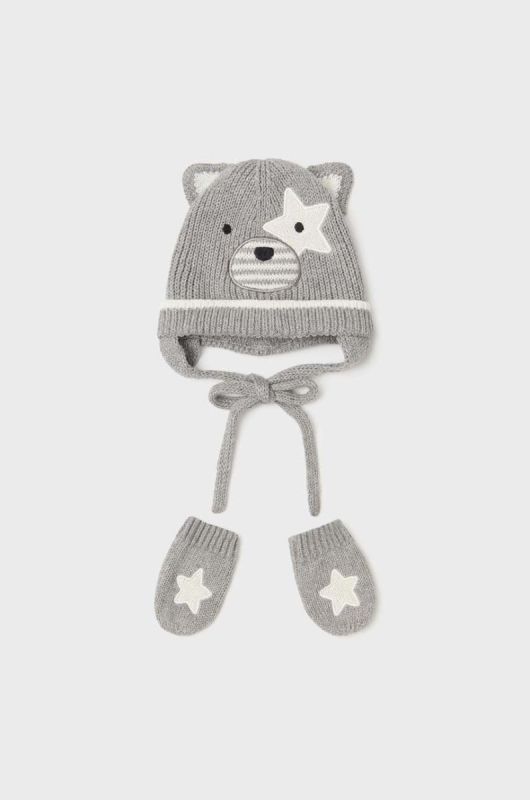Дитяча шапка і рукавички Mayoral Newborn Gift box колір сірий