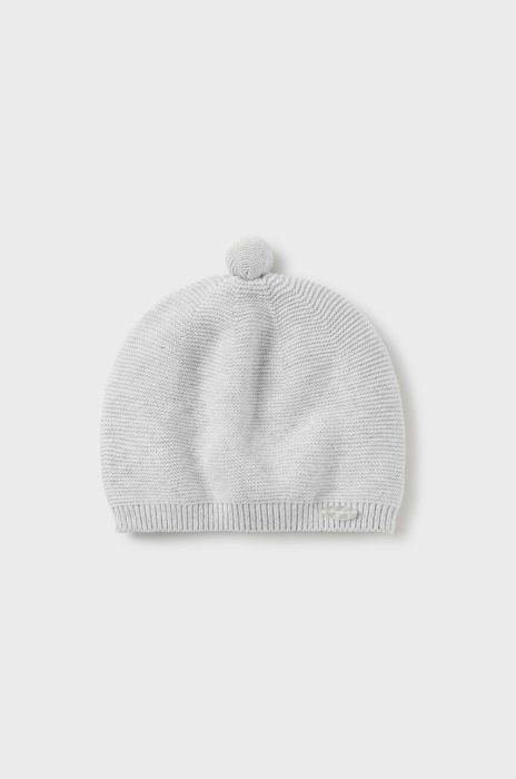 Дитяча бавовняна шапка Mayoral Newborn колір сірий з тонкого трикотажу