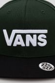 Дитяча бавовняна кепка Vans BY DROP V II SNAPBACK BOYS колір зелений з аплікацією