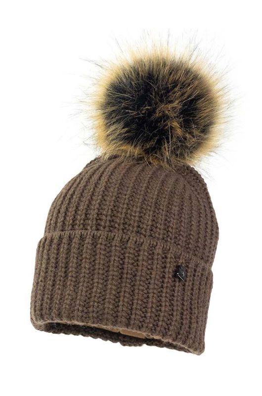 Дитяча шапка з домішкою вовни Jamiks COLD II колір коричневий фото 2
