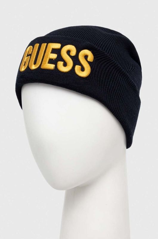 Дитяча шапка Guess колір синій з тонкого трикотажу (3638120) фото 2