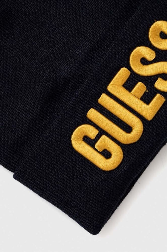 Дитяча шапка Guess колір синій з тонкого трикотажу (3638120) фото 3
