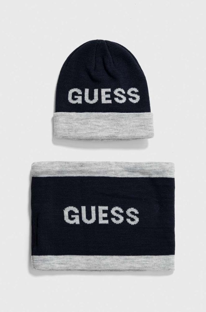 Дитяча шапка і снуд Guess колір синій (3640971)