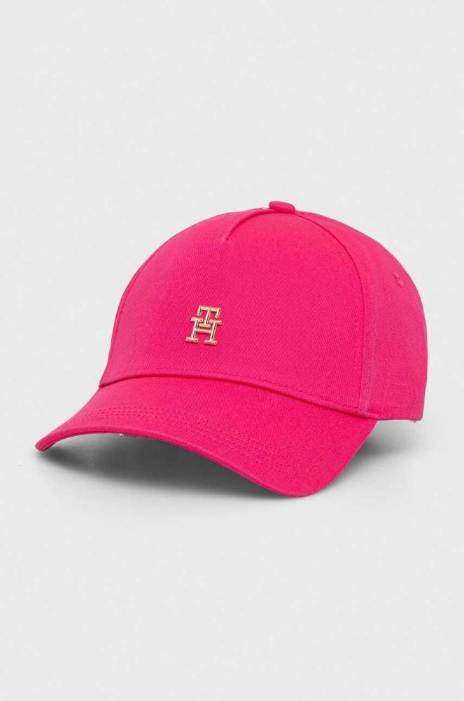 Бавовняна бейсболка Tommy Hilfiger колір рожевий однотонна (3262801)