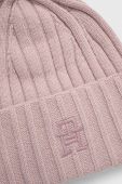 Шапка з домішкою вовни Tommy Hilfiger колір рожевий (3262803)