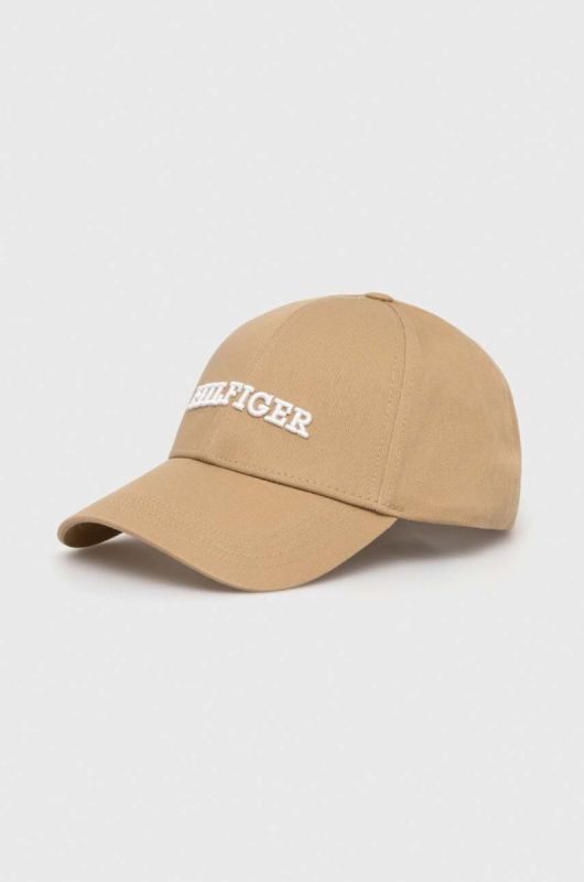 Бавовняна бейсболка Tommy Hilfiger колір бежевий з аплікацією (3316206)