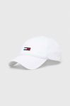 Бавовняна бейсболка Tommy Jeans колір білий з аплікацією (3253611) Бавовняна бейсболка Tommy Jeans колір білий з аплікацією (3253611)