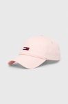Бавовняна бейсболка Tommy Jeans колір рожевий з аплікацією (3253610) Бавовняна бейсболка Tommy Jeans колір рожевий з аплікацією (3253610)