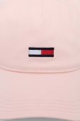 Бавовняна бейсболка Tommy Jeans колір рожевий з аплікацією (3253610)