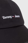 Бавовняна бейсболка Tommy Jeans колір чорний однотонна