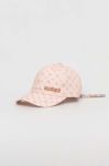 Бавовняна бейсболка Guess колір рожевий візерунок Бавовняна бейсболка Guess колір рожевий візерунок