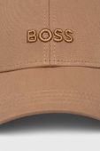 Бавовняна бейсболка BOSS колір бежевий з аплікацією (3376496)