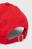 Бавовняна бейсболка HUGO колір червоний з аплікацією