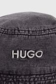 Бавовняний капелюх HUGO колір сірий з бавовни
