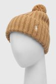 Вовняна шапка Polo Ralph Lauren колір бежевий з товстого трикотажу вовна (3419475)
