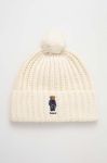 Вовняна шапка Polo Ralph Lauren колір бежевий з товстого трикотажу вовна (3419476) Вовняна шапка Polo Ralph Lauren колір бежевий з товстого трикотажу вовна (3419476)
