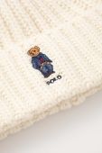 Вовняна шапка Polo Ralph Lauren колір бежевий з товстого трикотажу вовна (3419476)