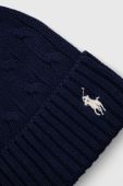 Бавовняна шапка Polo Ralph Lauren колір синій з тонкого трикотажу з бавовни (3419479)