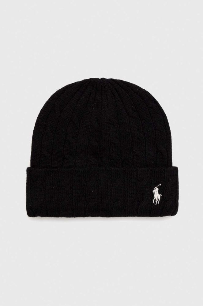 Вовняна шапка Polo Ralph Lauren колір чорний вовна (3473694)