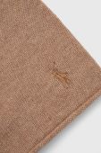 Вовняна шапка Polo Ralph Lauren колір бежевий з тонкого трикотажу вовна