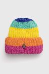 Шапка Kurt Geiger London з товстого трикотажу колір барвистий Шапка Kurt Geiger London з товстого трикотажу колір барвистий