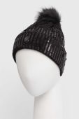Шапка Kurt Geiger London колір чорний з товстого трикотажу