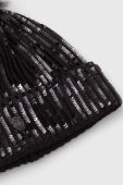 Шапка Kurt Geiger London колір чорний з товстого трикотажу