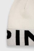 Вовняна шапка Pinko колір бежевий з тонкого трикотажу вовна Вовняна шапка Pinko колір бежевий з тонкого трикотажу вовна