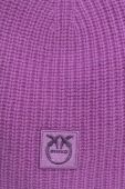 Кашемірова шапка Pinko колір фіолетовий з тонкого трикотажу вовна (3428683)