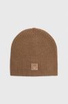 Кашемірова шапка Pinko колір коричневий з тонкого трикотажу вовна Кашемірова шапка Pinko колір коричневий з тонкого трикотажу вовна