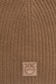 Кашемірова шапка Pinko колір коричневий з тонкого трикотажу вовна