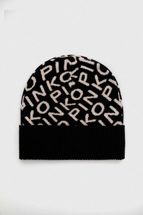 Шапка з домішкою кашеміру Pinko колір чорний з тонкого трикотажу