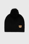 Вовняна шапка Moschino колір чорний з тонкого трикотажу вовна (3597556) Вовняна шапка Moschino колір чорний з тонкого трикотажу вовна (3597556)